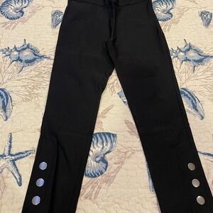 XOXO Black Slim Stretch women’s Pants with Silver Snap Accents